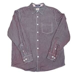 Tommy Bahama Pink and Blue Checked Button Down Shirt. Size Large. Crisp Cotton!